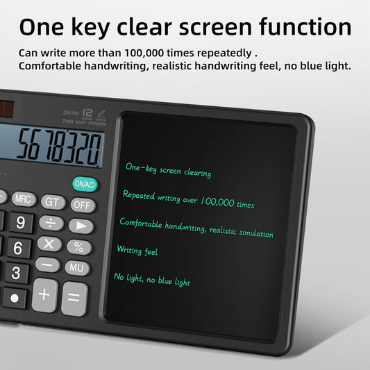Calculator with Erasable Writing Pad